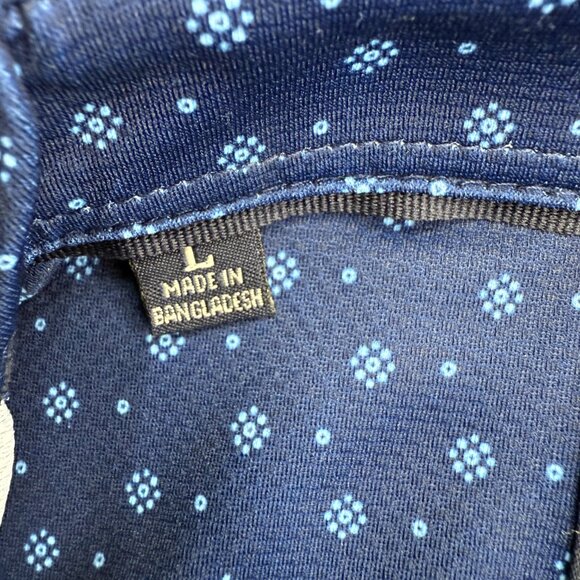 JACHS Men's Button-Up Shirt Casual Everyday Wear, Relaxed, Blue Pattern, L NEW - Picture 5 of 11